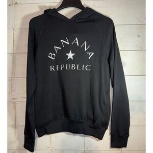 NEW Banana Republic Men's Black Hoodie Size Medium Pockets